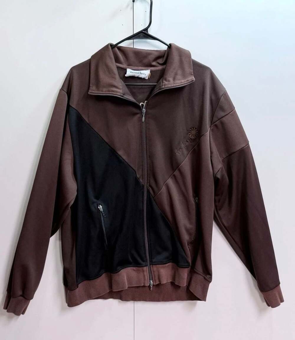House of Sunny Another Day Full Zip Track Jacket Brown 2XL